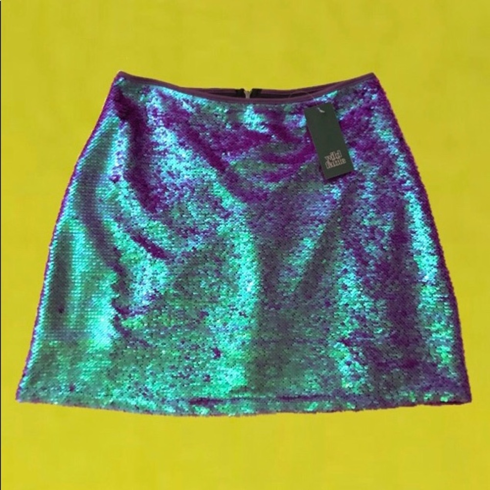 -wild fable- short a-line skirt//reversible sequin